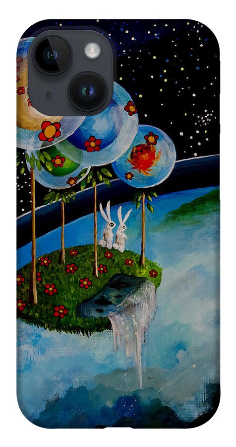 Space iPhone 14 Case featuring the painting In The Sky There is No East or West by Mindy Huntress