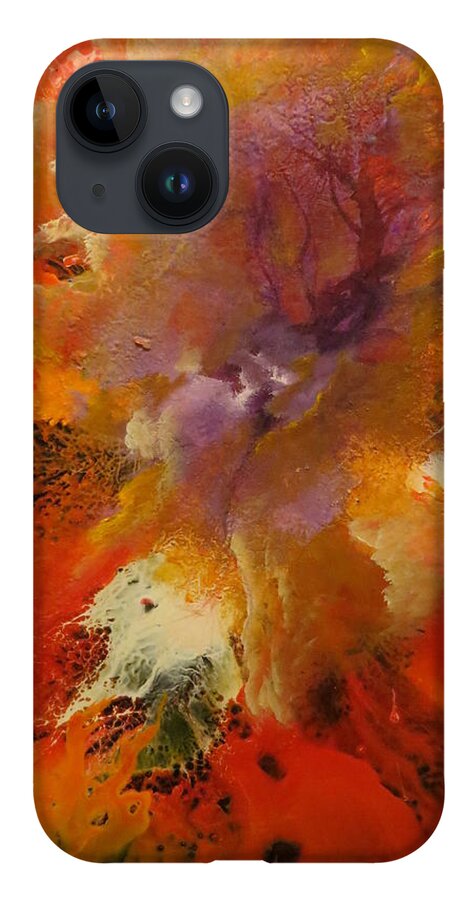 Abstract iPhone 14 Case featuring the painting Inception by Soraya Silvestri