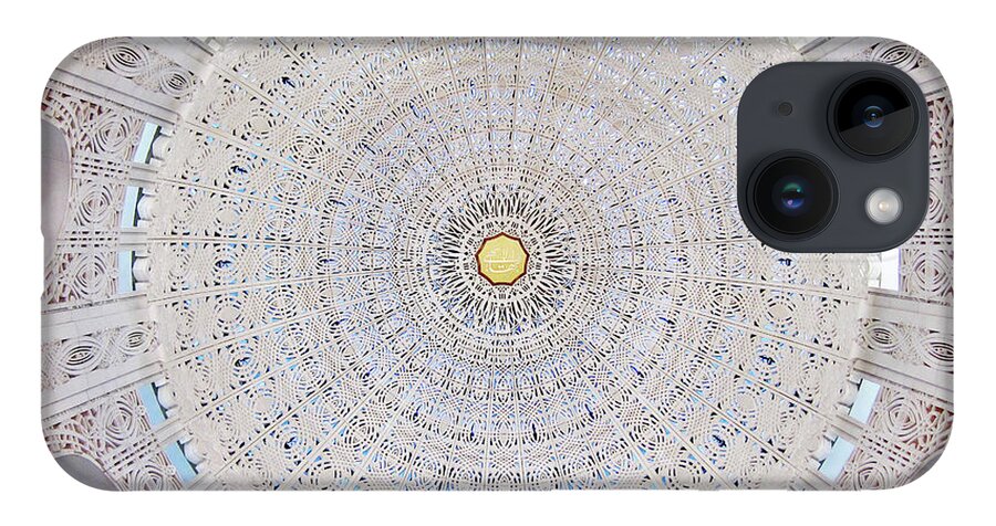 Ceiling iPhone 14 Case featuring the photograph Incredible Ceiling of Bahai Temple by Martin Konopacki