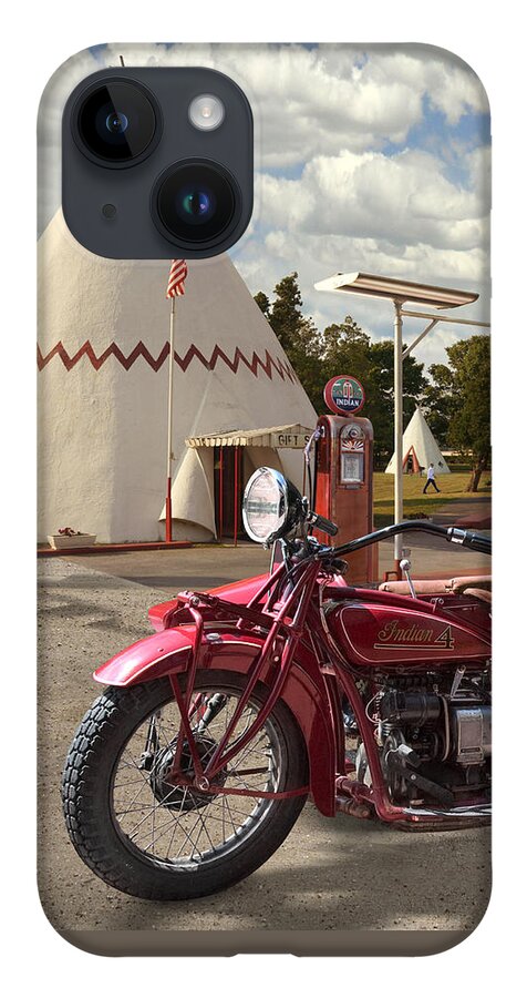 Indian Motorcycle iPhone Case featuring the photograph Indian 4 Motorcycle with sidecar by Mike McGlothlen