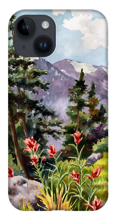 Colorado Art iPhone 14 Case featuring the painting Indian Paintbrush by Anne Gifford