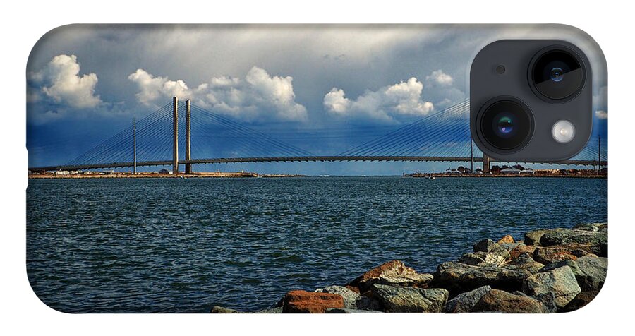 Indian River Bridge iPhone 14 Case featuring the photograph Indian River Bridge Cloud Bank by Bill Swartwout