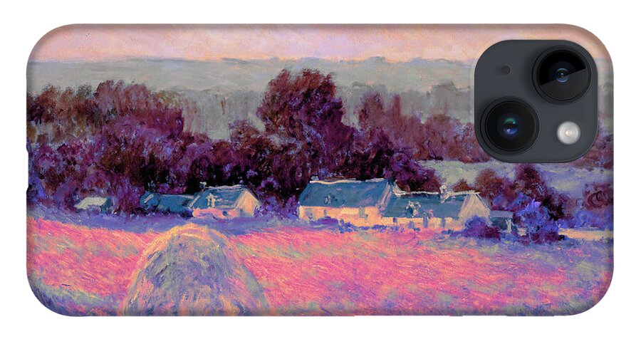 Post Modern Art iPhone 14 Case featuring the digital art Inv Blend 10 Monet by David Bridburg