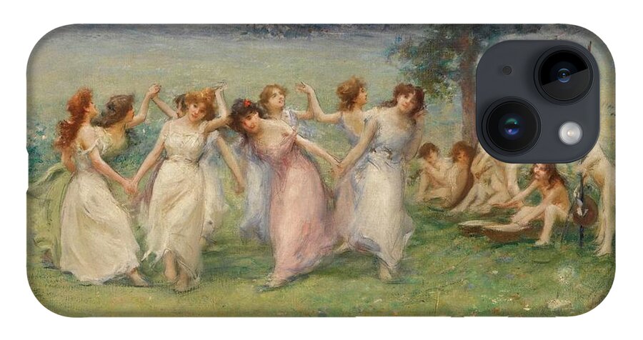 Fausto Zonaro 1854 - 1929 Italian Allegory Of Spring iPhone 14 Case featuring the painting Italian Allegory Of Spring by MotionAge Designs