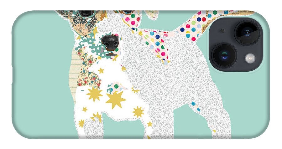 Jack Russel Collage iPhone Case featuring the mixed media Jack Russell by Claudia Schoen