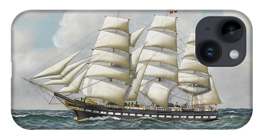 Antonio Jacobsen - The American Full-rigger 'jeremiah Thompson' ... Sea iPhone 14 Case featuring the painting Jeremiah Thompson by Antonio Jacobsen