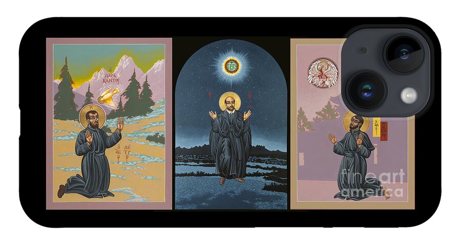 Jesuit Triptych iPhone Case featuring the painting Jesuit Triptych-St Peter Faber-St Ignatius-St Francis Xavier by William Hart McNichols