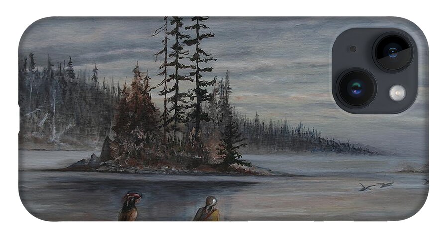 First Nation iPhone 14 Case featuring the painting Journey - LMJ by Ruth Kamenev