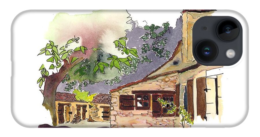 French Farmhouses iPhone 14 Case featuring the painting La Mayne de Gaye, Ste Alvere, Dordogne by Joan Cordell