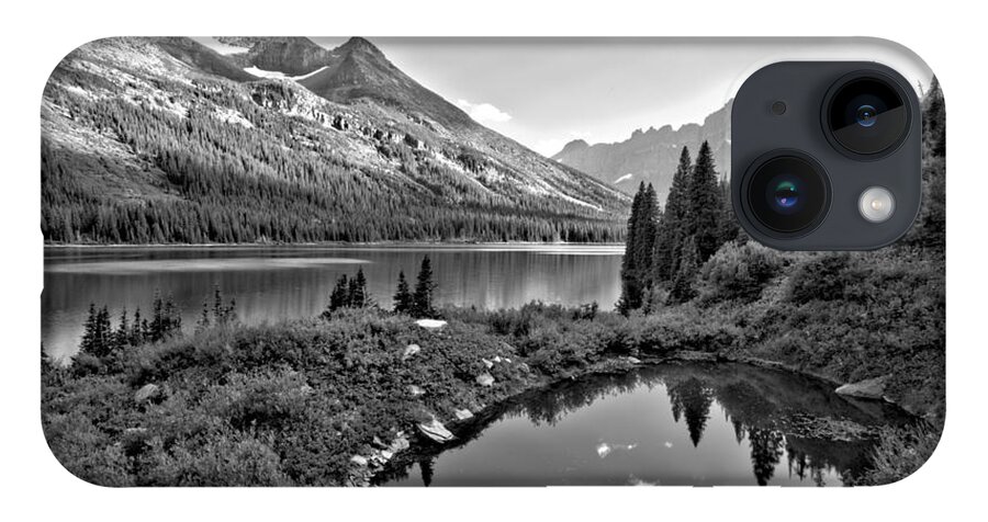 Josephine iPhone Case featuring the photograph Lake Josephine Summer Sunset Black And White by Adam Jewell