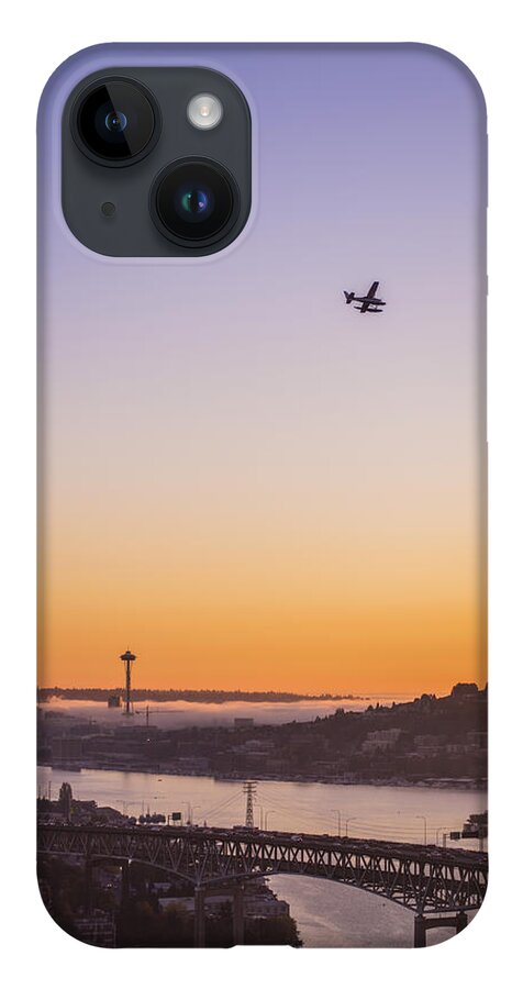 Air Traffic iPhone 14 Case featuring the photograph Lake Union Landing by Pelo Blanco Photo