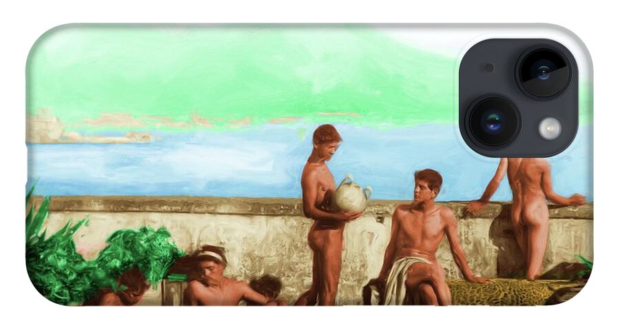 Wilhelm iPhone 14 Case featuring the painting Land of Fire by Troy Caperton