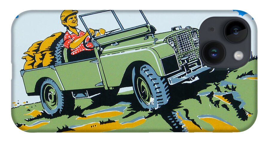 Landrover iPhone Case featuring the digital art LandRover Advert - Go anywhere.....Do anything by Georgia Fowler