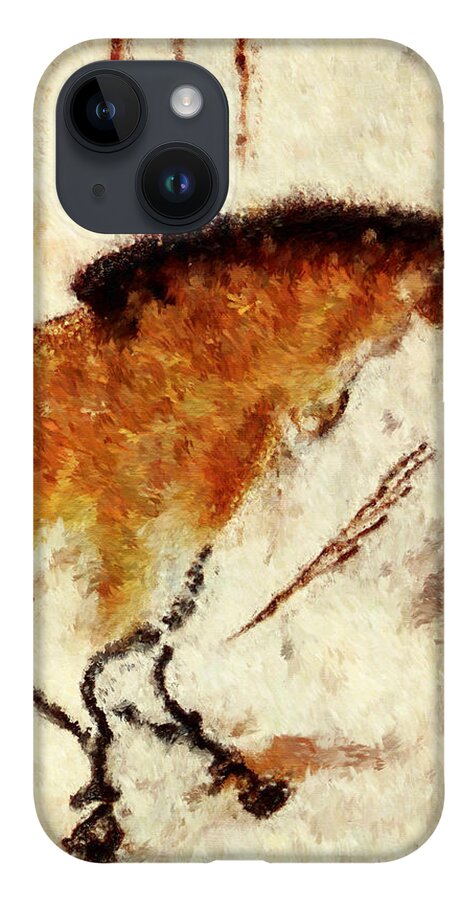 Lascaux Prehistoric Horse iPhone Case featuring the digital art Lascaux Prehistoric Horse Detail by Weston Westmoreland