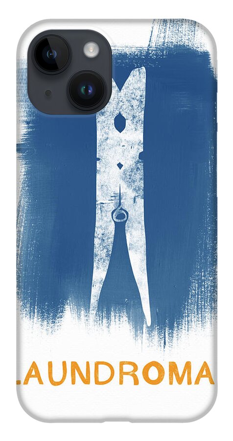 Laundry iPhone 14 Case featuring the painting Laundromat- Art by Linda Woods by Linda Woods