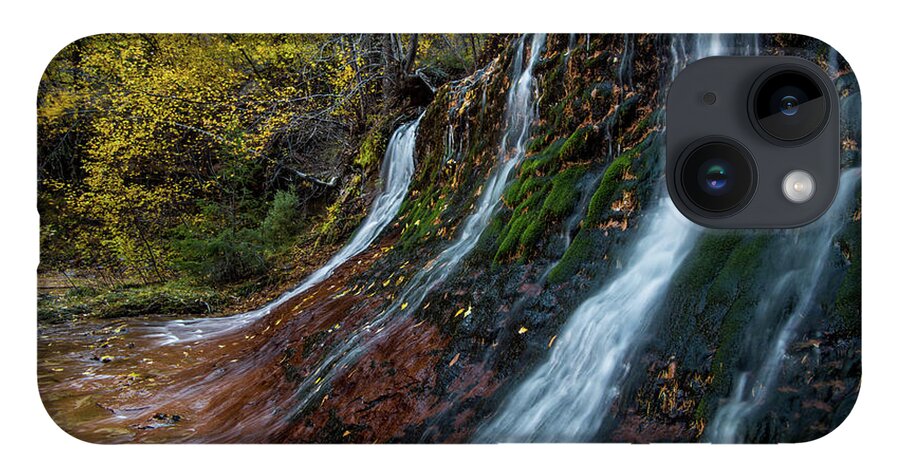 Waterfall iPhone 14 Case featuring the photograph Left Fork Waterfall by Wesley Aston