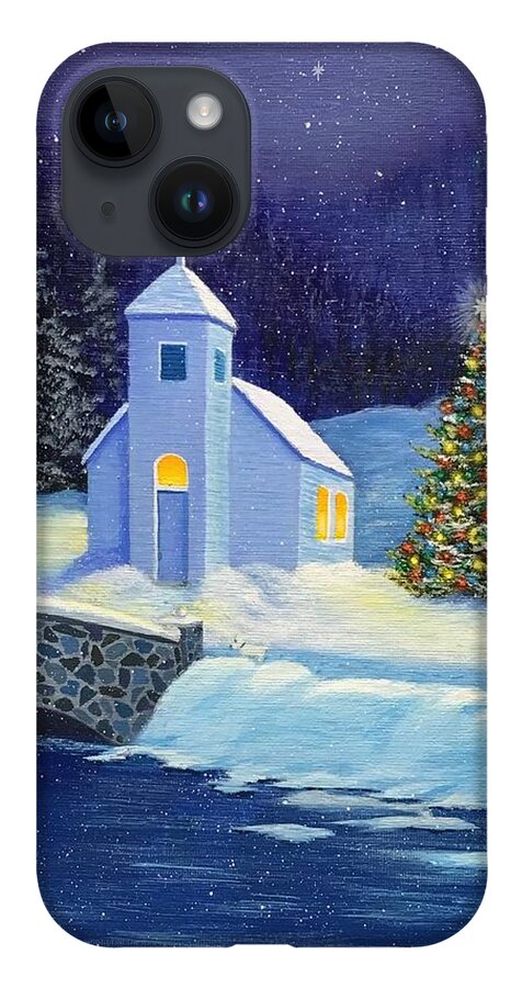 Church iPhone Case featuring the painting Let It Snow by Marlene Little
