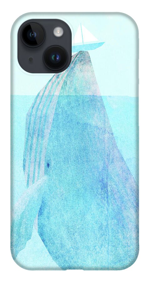 Whale iPhone 14 Case featuring the drawing Lift option by Eric Fan