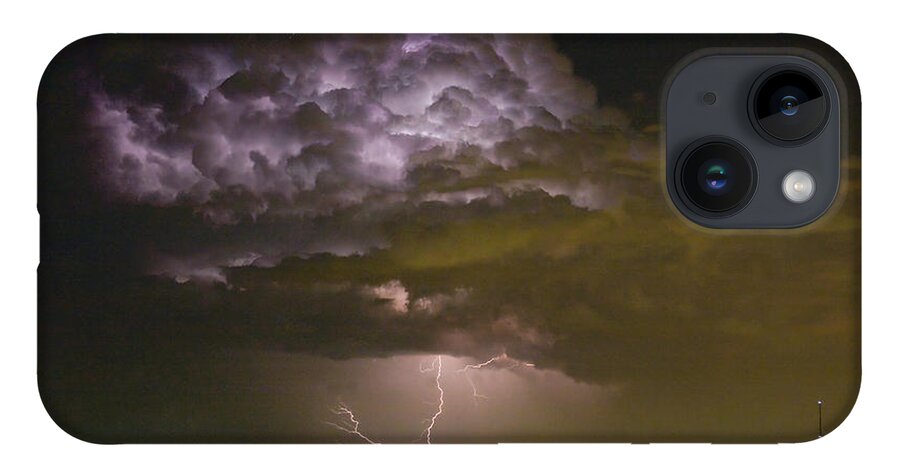 Striking iPhone Case featuring the photograph Lightning Thunderstorm with a Hook by James BO Insogna