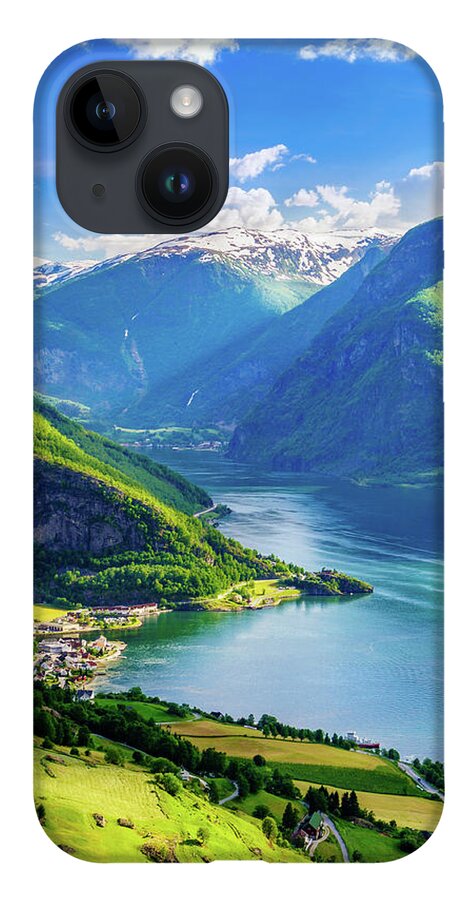 Aurland iPhone 14 Case featuring the photograph Lights and shadows of Sognefjord by Dmytro Korol