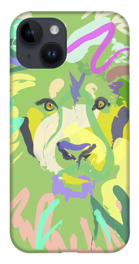 Lion iPhone 14 Case featuring the painting Lion by Go Van Kampen