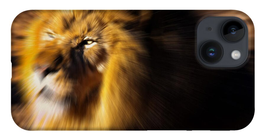 Lion iPhone 14 Case featuring the digital art Lion The King is Comming by Flees Photos