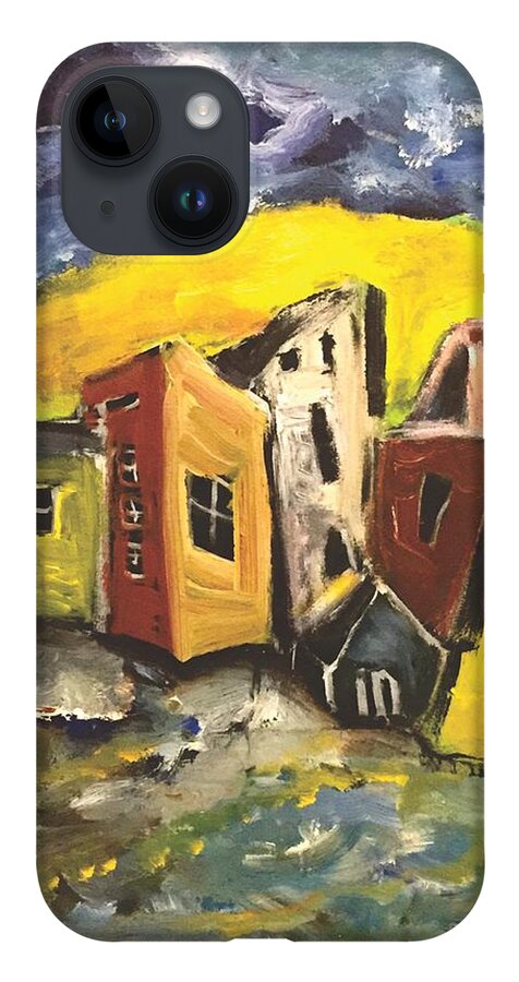 Sky iPhone 14 Case featuring the painting Little Change in the weather by Dennis Ellman