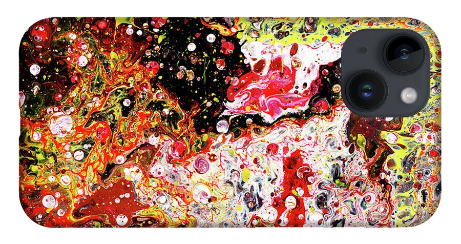 Abstract iPhone 14 Case featuring the painting Little Richard by Meghan Elizabeth
