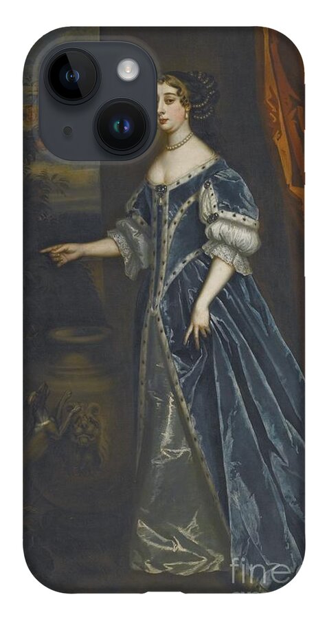 Studio Of Sir Peter Lely Soest 1618 - 1680 London Portrait Of Barbara Villiers iPhone 14 Case featuring the painting London Portrait Of Barbara Villiers by MotionAge Designs