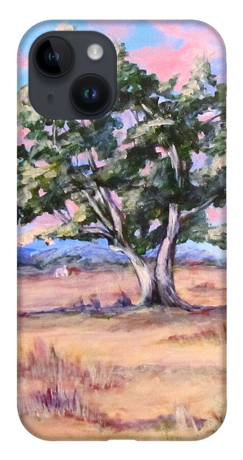 Oak Tree iPhone 14 Case featuring the painting Lone Oak by Barbara O'Toole