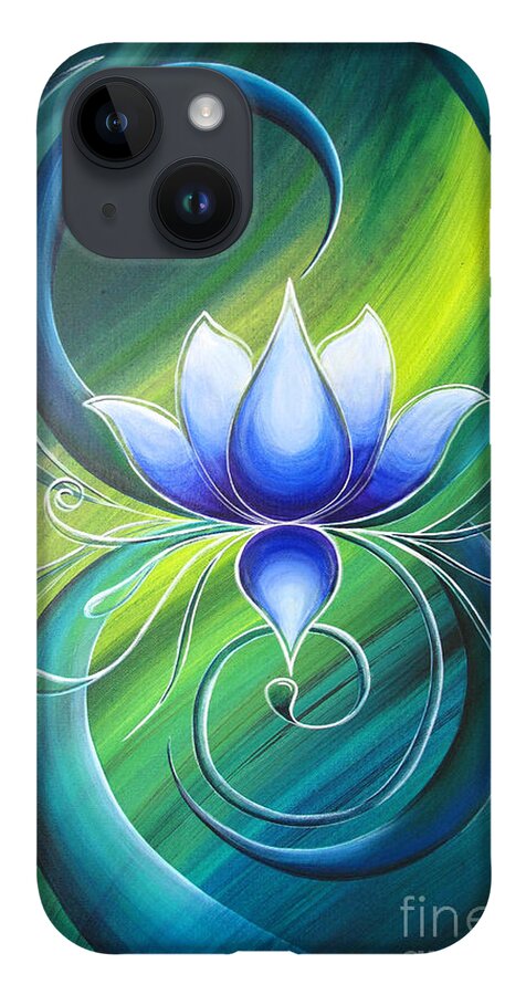 Lotus iPhone 14 Case featuring the painting Lotus 1 by Reina Cottier