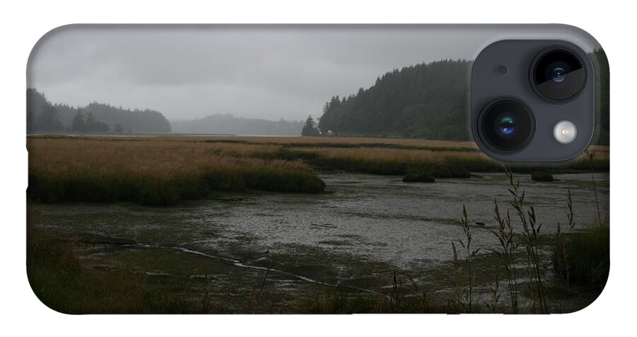 Low Tide Mist Willapa iPhone 14 Case featuring the photograph Lowtide Mist Willapa by Dylan Punke