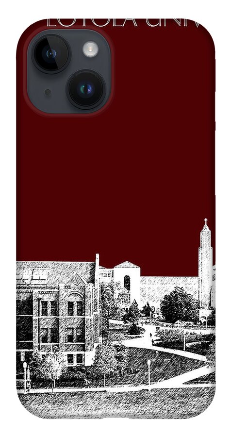  iPhone 14 Case featuring the digital art Loyola University Version 4 by DB Artist