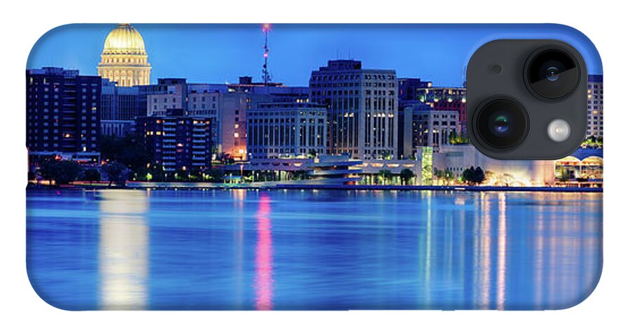 Capitol iPhone Case featuring the photograph Madison Skyline Reflection by Sebastian Musial