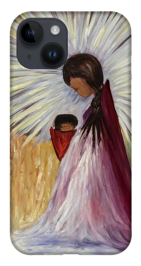 Religion iPhone 14 Case featuring the painting Madonna And Child by Darice Machel McGuire