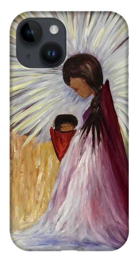 Religion iPhone 14 Case featuring the painting Madonna And Child by Darice Machel McGuire