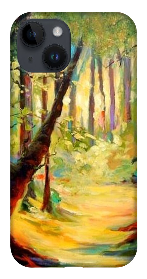 Magic Forest iPhone 14 Case featuring the painting Magic Forest by Caroline Patrick