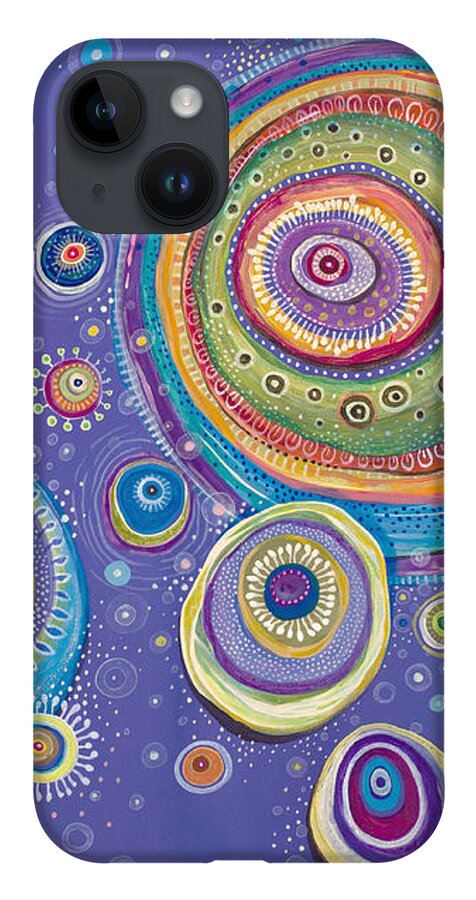 Cosmos iPhone 14 Case featuring the painting Magnetic by Tanielle Childers