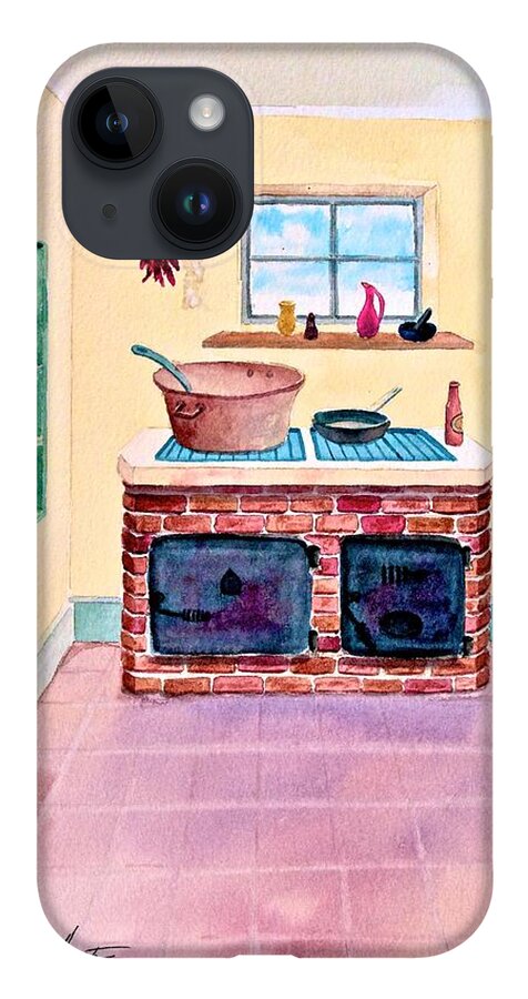 Mexico iPhone 14 Case featuring the painting Mamacita's Kitchen by Frank SantAgata