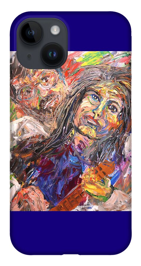 Portraits iPhone 14 Case featuring the painting Man behind the women by Madeleine Shulman