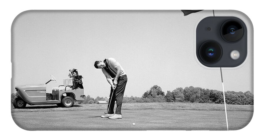 1960s iPhone 14 Case featuring the photograph Man Golfing, C.1960s by H. Armstrong Roberts/ClassicStock