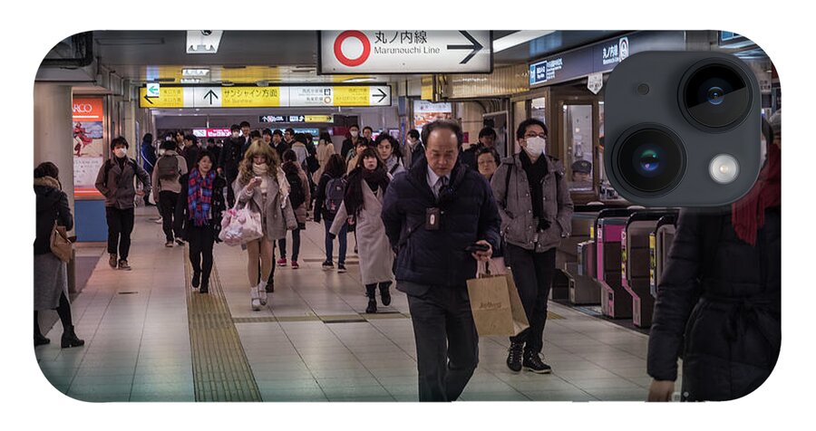 Pedestrians iPhone Case featuring the photograph Marunouchi Line, Tokyo Metro Japan by Perry Rodriguez