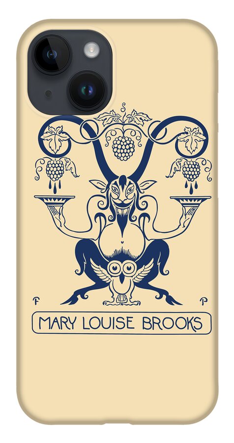 Louise Brooks iPhone 14 Case featuring the digital art Mary Louise Brooks Bookplate by Louise Brooks