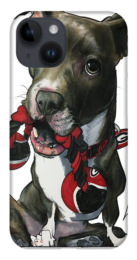 Pet Portrait iPhone 14 Case featuring the drawing Mauras 3412 by John LaFree