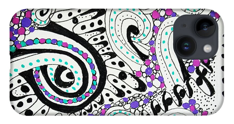 Zentangle iPhone Case featuring the drawing Maze by Carole Brecht