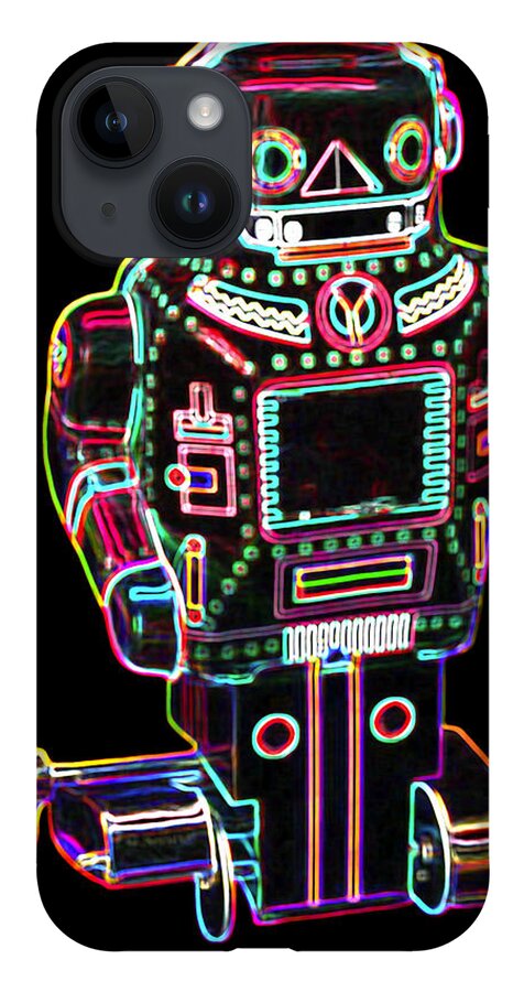 Robot iPhone Case featuring the digital art Mechanical mighty sparking robot by DB Artist