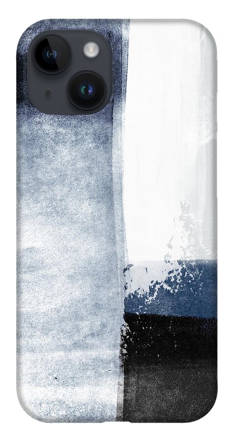 Blue iPhone 14 Case featuring the mixed media Mestro 3- Abstract Art by Linda Woods by Linda Woods