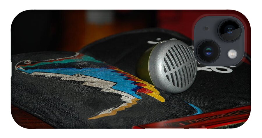 Blues iPhone 14 Case featuring the photograph Microphone at rest by Jim Goodman