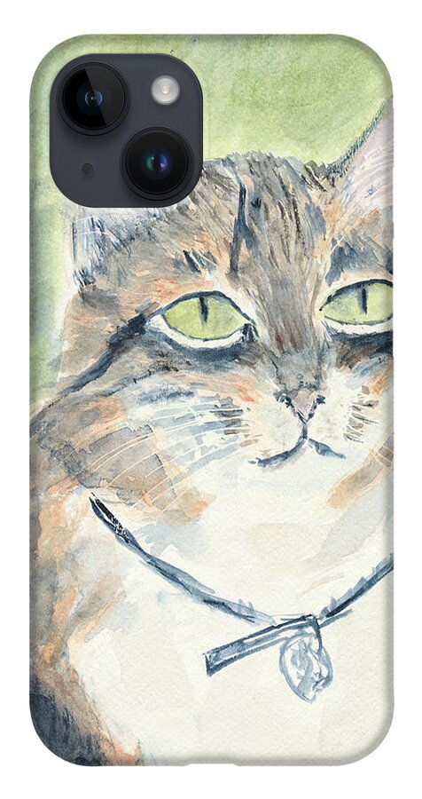Cat iPhone 14 Case featuring the painting MIranda by Kathryn Riley Parker