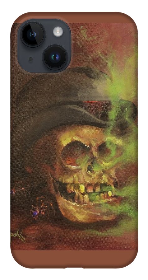 Halloween; Skull; All Hallows’ Eve; Trick-or-treat iPhone 14 Case featuring the painting Mister Bones by Tom Shropshire